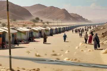 رسم تحريري تعبيري للخبر: موجات نزوح جديدة من الساحل الغربي لليمن تعيد ذكرى الفرار عام 2015