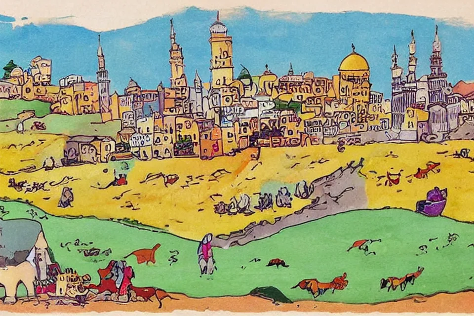 رسم تحريري تعبيري للخبر: غارات إسرائيلية وقصف مدفعي على قرى جنوب لبنان اليوم الأحد