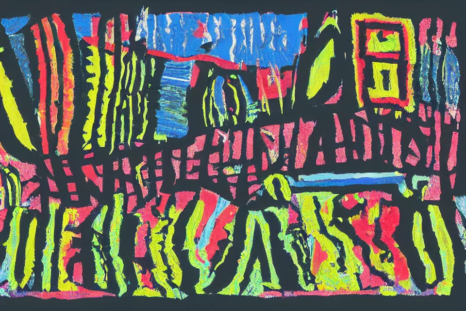Abstract representation of a border crossing at night with digital connections