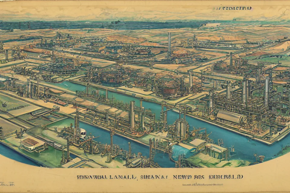 Industrial oil refinery facility