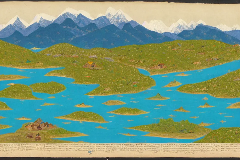 Flooded landscape in Nepal showing submerged areas and emergency response context